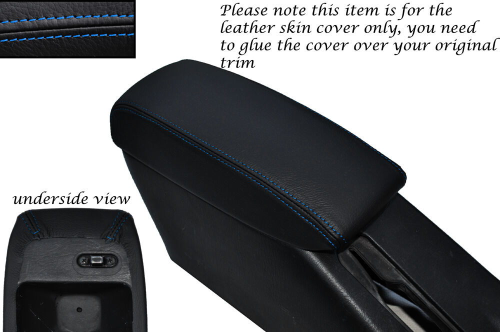 BLUE STITCH LEATHER ARMREST SKIN COVER FITS TOYOTA COROLLA LEVIN GT-Z AE101