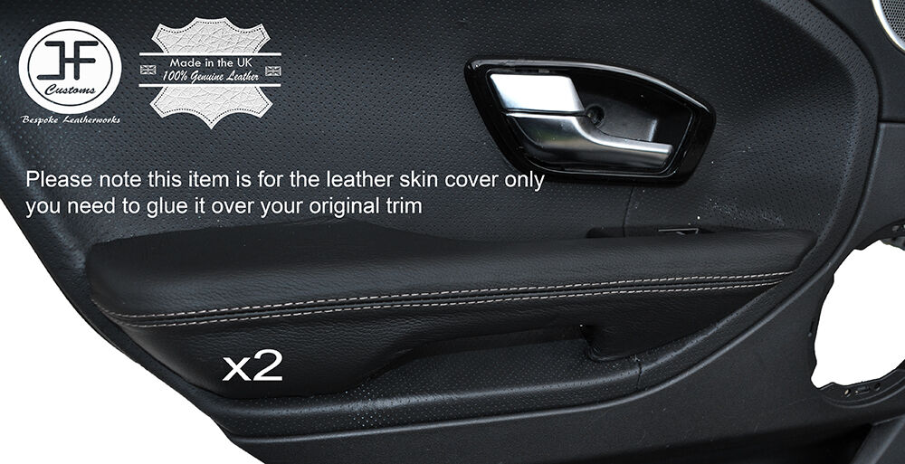 GREY STITCH 2X REAR DOOR ARMREST LEATHER COVERS FITS RANGE ROVER EVOQUE 11-16