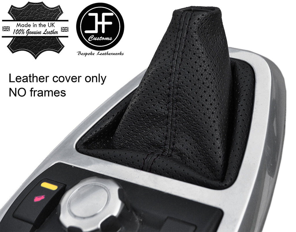 BLACK STITCH PERFORATED LEATHER GEAR GAITER FOR LAND ROVER FREELANDER 2 06-14
