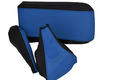 FITS MITSUBISHI FTO GAITERS SET+ARMREST COVER BLACK L BLUE CUSTOM NEW MADE IN UK