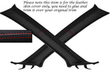 RED STITCH 2X WINDSCREEN PILLAR COVERS FITS MITSUBISHI LANCER EQUIPPE 07-14