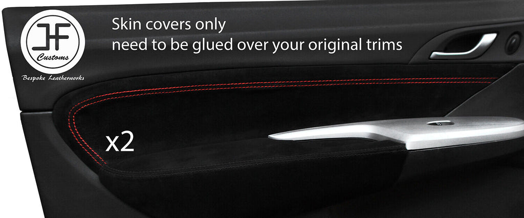 RED STICH 2X DOOR CARD TRIM SUEDE COVER FOR HONDA CIVIC TYPE R 06-12 STYLE2