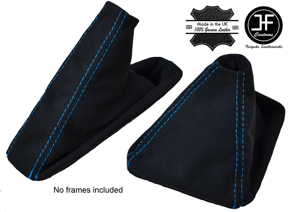 BLUE STITCH PU SUEDE GEAR & HANDBRAKE GAITER FITS BMW E81 E82 E87 E88 05-12