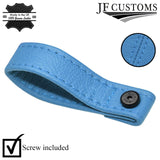 L BLUE LEATHER TAILGATE BOOT PULL STRAP HANDLE FITS FIAT 500 ABARTH 07-16