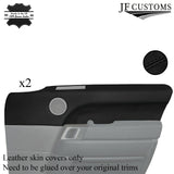 BLACK STITCH LEATHER 2X FRONT DOOR CARD TRIM COVER FOR RANGE ROVER L494 13-21