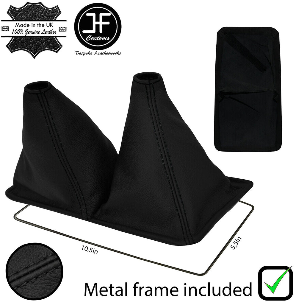 BLACK STITCH LEATHER 4X4 GEAR GAITER+METAL FRAME FOR TOYOTA 4 RUNNER 84-89 10.5"