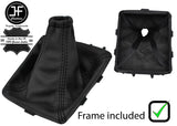 BLACK STITCH LEATHER GEAR GAITER+PLASTIC FRAME FOR VAUXHALL OPEL SIGNUM 02-08