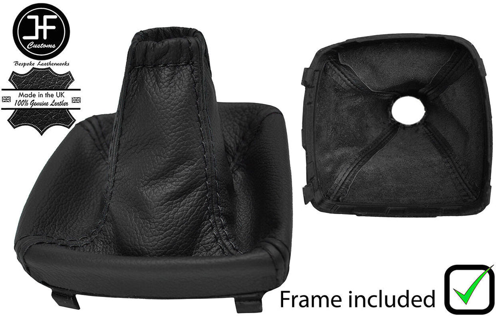 BLACK STITCH REAL LEATHER GEAR GAITER+PLASTIC FRAME FOR FORD S MAX S-MAX 06-14