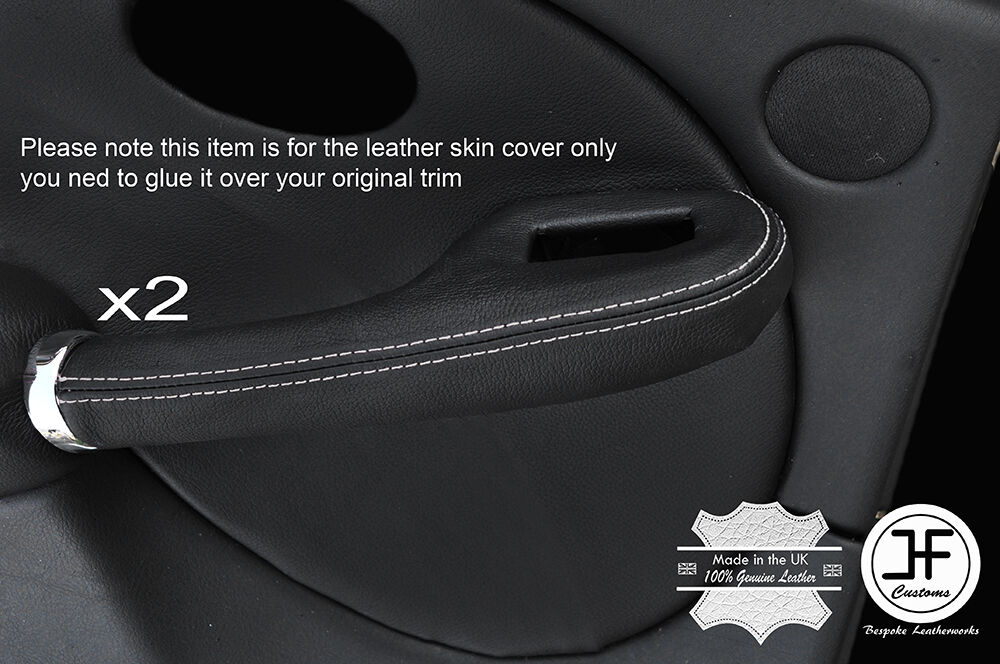 GREY STITCH 2X REAR FULL DOOR HANDLE LEATHER COVERS FOR ROVER 75 & MG ZT 99-05