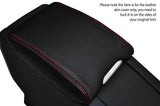 RED STITCH LEATHER ARMREST SKIN COVER FITS VOLVO S60 MK2 2010-2015 CUSTOM NEW