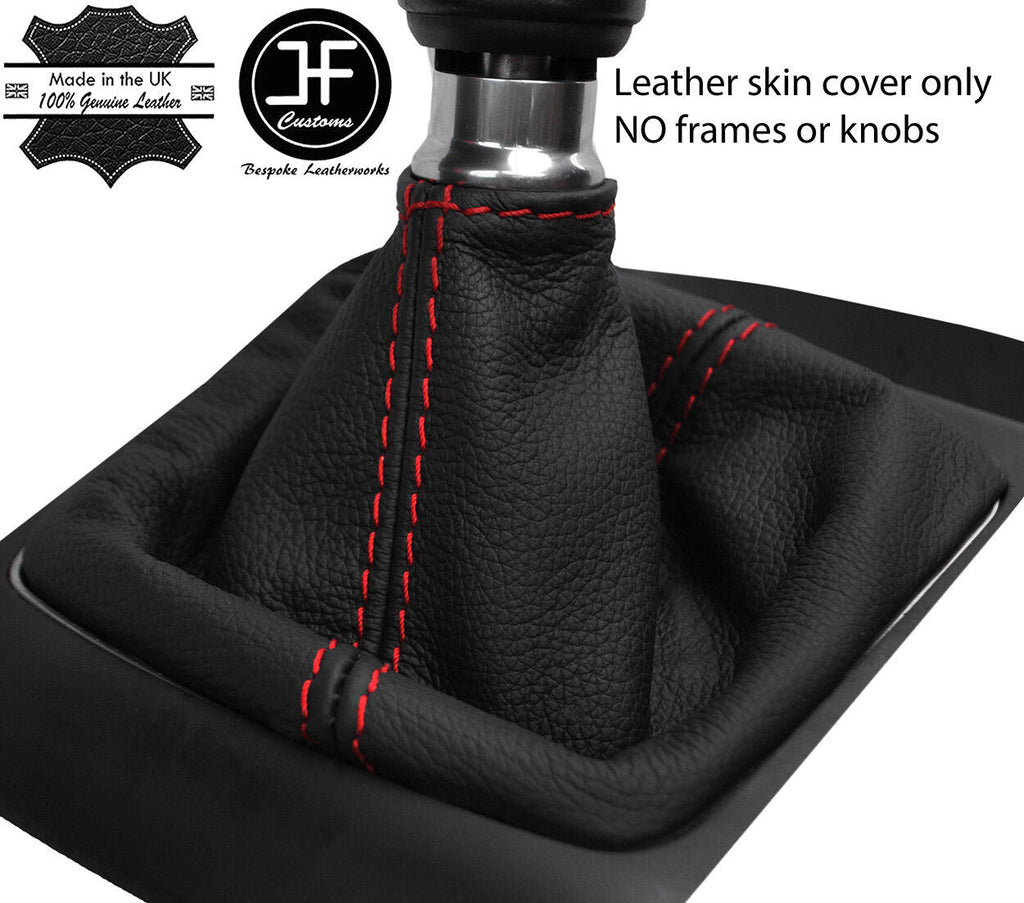 RED STITCH TOP GRAIN LEATHER MANUAL GEAR GAITER FITS HYUNDAI i30 2012-2016