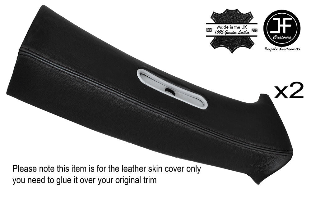 BLACK STITCH 2X B PILLAR LEATHER COVERS FITS VW GOLF MK4 JETTA 98-05 2 DOOR