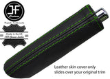 GREEN STITCH LEATHER HANDBRAKE HANDLE COVER FITS SKODA OCTAVIA 2009-2013