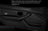 BLACK STITCHING 2X FRONT DOOR CARD TRIM SKIN COVER FITS BMW Z3 1995-2004