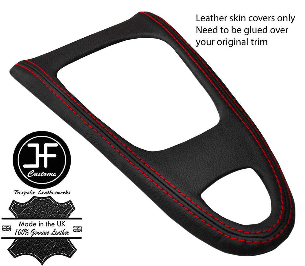 RED STITCH MANUAL GEAR SURROUND LEATHER COVER  FOR SAAB 93 9-3 2003-2012