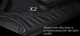 BLACK STITCH 2X DOOR POCKET LEATHER COVERS FITS MERCEDES SLK R170 1996-2004