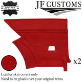 D RED ITALIAN LEATHER 2X REAR DOOR CARD COVERS FITS LANCIA BETA VOLUMEX COUPE