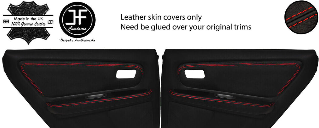 RED STITCH 2X DOOR CARD 2X ARMREST TRIM REAR COVERS FOR TOYOTA JZX 100 CHASER