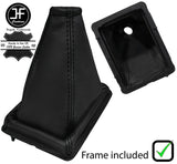 BLACK STITCH LEATHER GEAR GAITER+PLASTIC FRAME FITS FORD FIESTA MK2 XR2 83-89