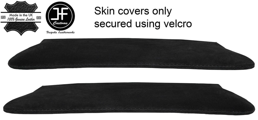 BLACK STITCH 2X SUN VISORS REAL SUEDE COVERS FITS DODGE VIPER 03-10 STYLE 2