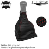 FITS MAZDA 323F 89-94 DARK RED STITCH OVER-RUBBER LEATHER GEAR GAITER CUSTOM NEW