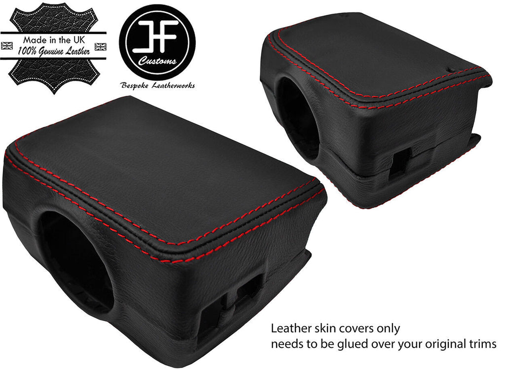 RED STITCHING STEERING SHROUD LEATHER COVER FITS JAGUAR DAIMLER XJ6 SERIES 2
