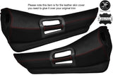 RED STITCH 2X DOOR HANDLE ARMREST TRIM LEATHER COVERS FITS DELOREAN DMC-12
