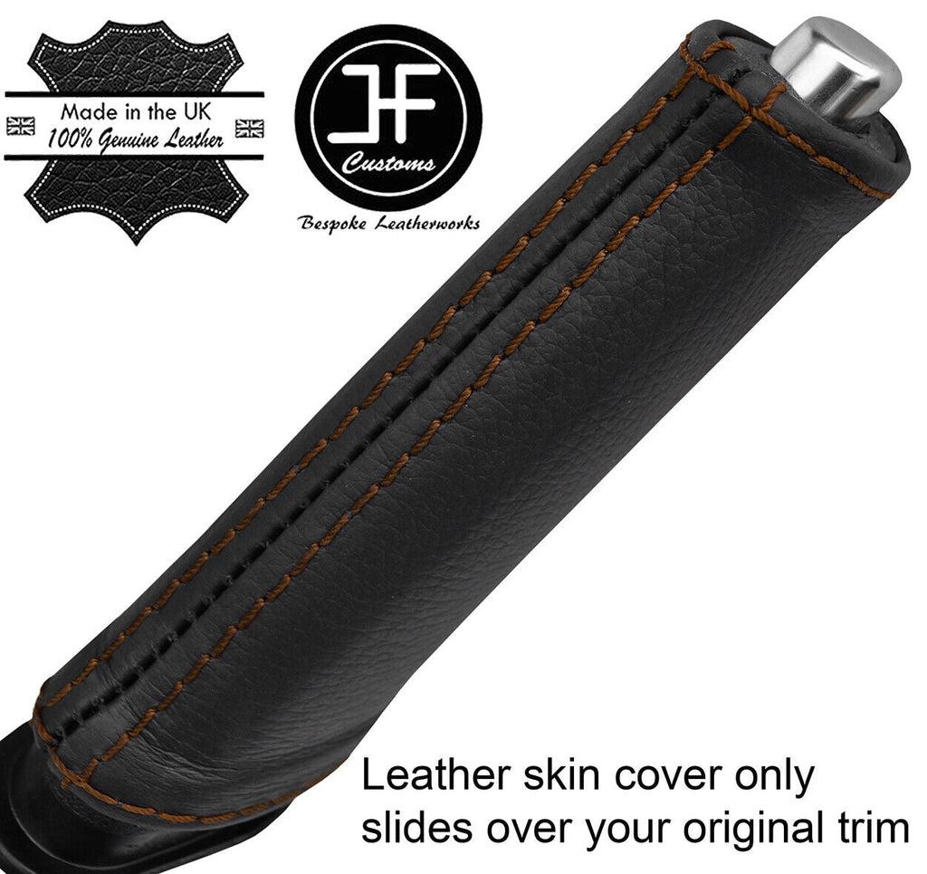 BROWN STITCH LEATHER HANDBRAKE HANDLE COVER FOR ALFA GIULIETTA 10-18 STYLE 2