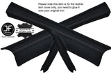 WHITE STITCH 2X A POST PILLAR LEATHER COVERS FITS VAUXHALL OPEL CORSA D 06-14
