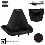D RED STITCH LEATHER GEAR GAITER + PLASTIC FRAME FOR FIAT FIORINO 2008-2016