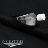 BLACK STITCH PERFORATED LEATHER 2X CAR KEY HOLDER FITS JEEP WRANGLER 11-18