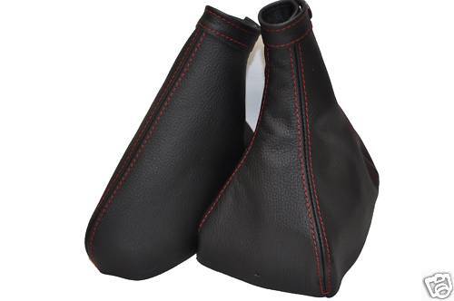FITS ALFA ROMEO MITO GEAR HANDBRAKE GAITER RED STITCH 2009+ CUSTOM NEW