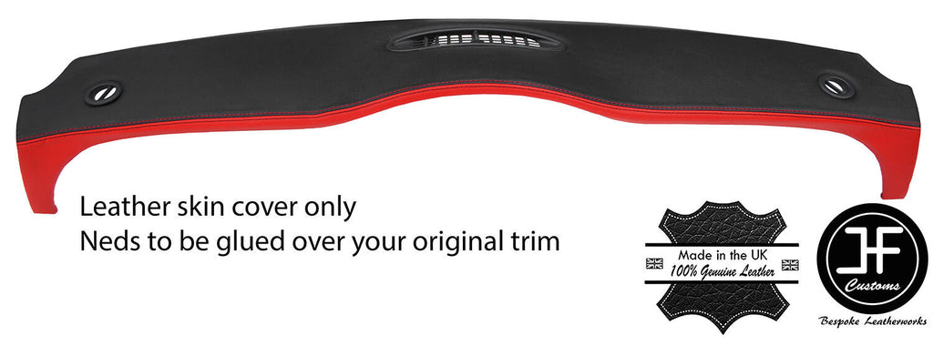 BLACK & RED TOP DASHBOARD LEATHER COVER FOR BMW MINI R50 R53 01-06 STYLE 2