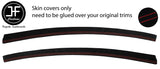 RED STITCH 2X FRONT DOOR TRIM SUEDE COVERS FOR BMW 3 SERIES E90 SALOON 06-13