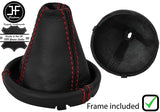 RED STITCH LEATHER MANUAL GEAR GAITER+PLASTIC FRAME FITS AUDI A2 1999-2005