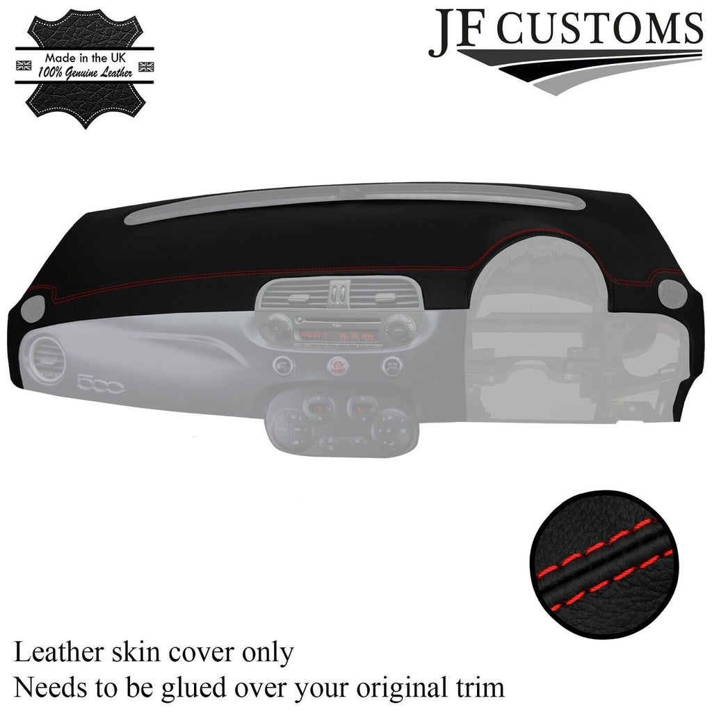 RED STITCH LEATHER DASH DASHBOARD COVER FITS FIAT 500 ABARTH 07-16 CUSTOM NEW