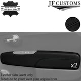 BLACK STITCH 2X FRONT DOOR CARD TRIM LEATHER COVERS FITS FIAT 500 16-22 STYLE 2
