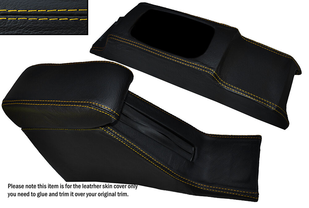 YELLOW STITCH CONSOLE & ARMREST SKIN COVERS FITS HONDA CIVIC EG6 EG9 EJ1 92-95