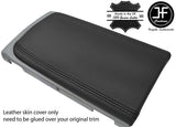 BLACK TOP GRAIN REAL LEATHER ARMREST LID COVER FITS TOYOTA PRIUS PLUS 2012-2016