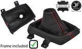 RED STITCH LEATHER AUTOMATIC GEAR GAITER+PLASTIC FRAME FITS MAZDA CX3 15-18