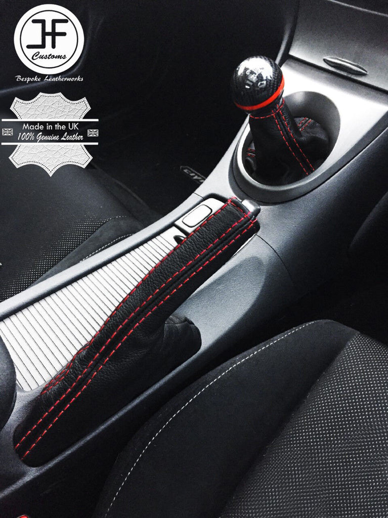 RED STITCH LEATHER GEAR HANDBRAKE GAITER FITS HONDA CIVIC TYPE  S 2006-2011