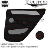 RED STITCH LEATHER 2X REAR DOOR CARD COVERS FOR BMW X6 E71 E72 2007-2014