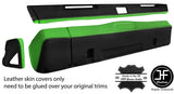 BLACK & GREEN DASH DASHBOARD KIT REAL LEATHER COVERS FOR DEFENDER 90 110 83-06