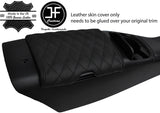 BLACK DIAMOND STITCH REAL LEATHER ARMREST LID COVER FOR MAZDA MX5 MK2 1998-2005