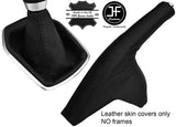 BLACK STITCH TOP GRAIN LEATHER GEAR&HANDBRAKE GAITER FOR FORD FIESTA MK9 13-17