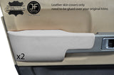 WHITE REAL LEATHER 2X FRONT DOOR ARMREST COVER FOR RANGE ROVER VOGUE 02-06