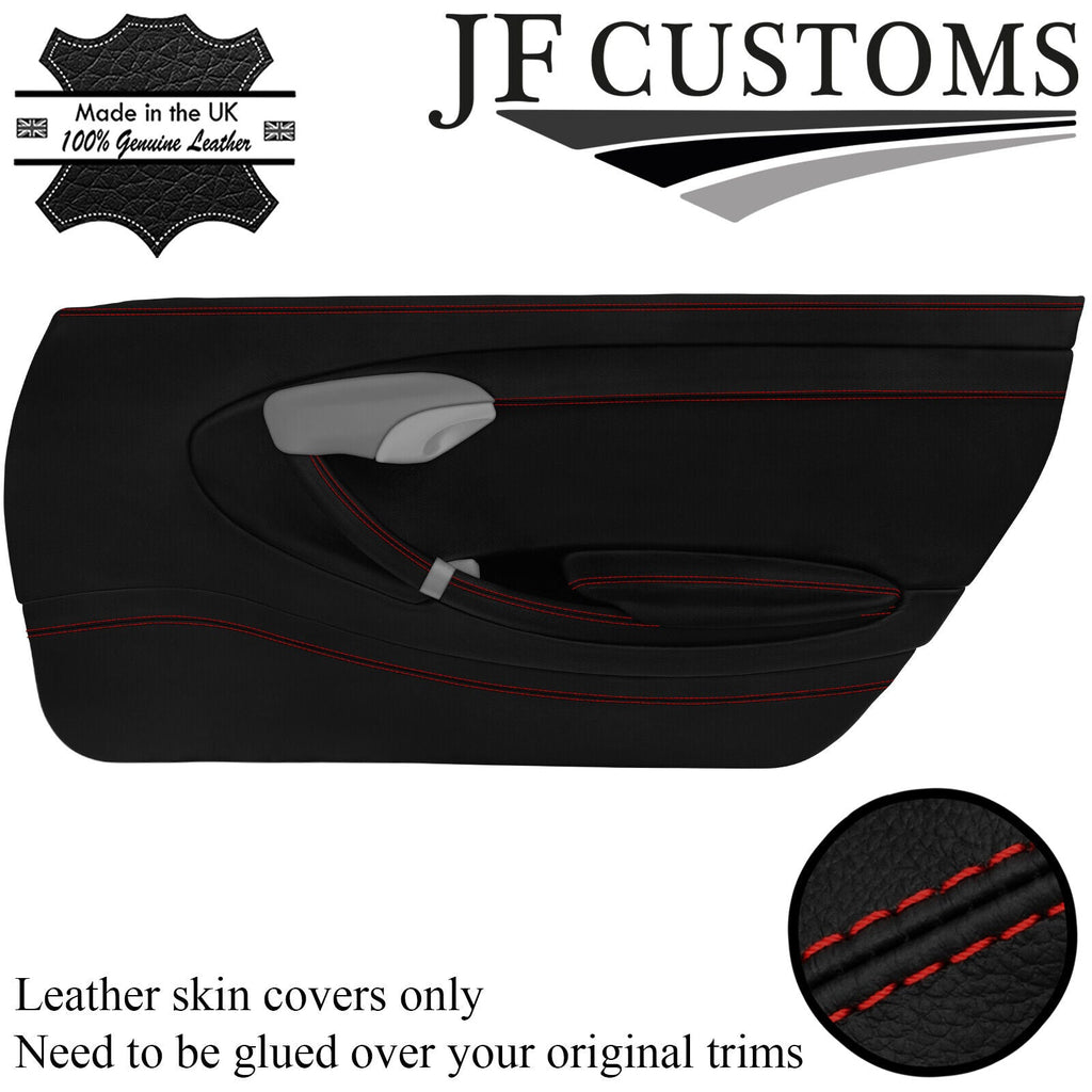 D RED STITCH  LEATHER 2X FULL DOOR CARD COVER FOR PORSCHE BOXSTER 986 96-04 JF2