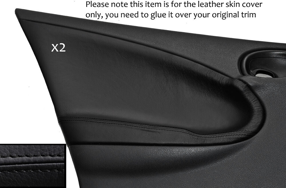 BLACK STITCHING 2X REAR DOOR CARD TRIM SKIN COVER FITS MG ZR ROVER 25 99-05 5DR