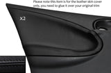 BLACK STITCHING 2X REAR DOOR CARD TRIM SKIN COVER FITS MG ZR ROVER 25 99-05 5DR