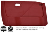 DARK RED LEATHER 2X FRONT DOOR CARD COVERS FITS BMW 5 SERIES E28 1981-1987